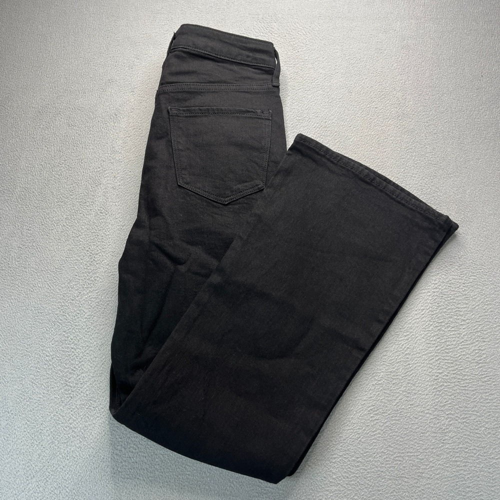 Old Navy Higher High-Rise Flare Jeans Womens 6 Black Cotton Blend Casual NWT
